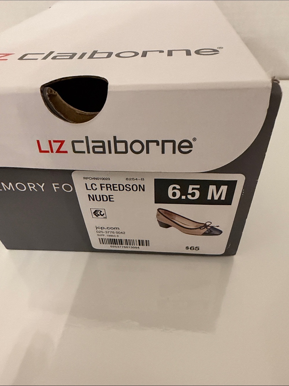 Liz Claiborne Two-Tone Ballet Pump - Black & Nude 6.5M new in box - Picture 8 of 10
